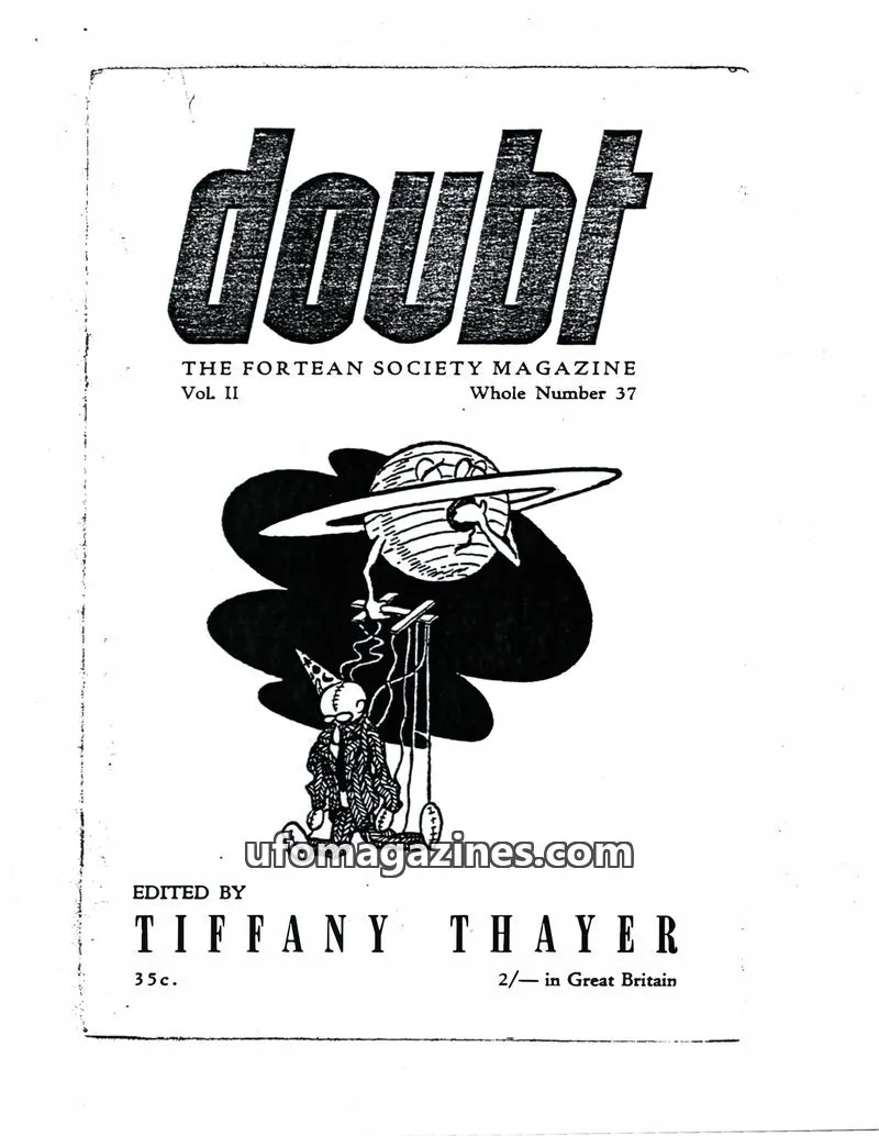 Cover of The Fortean Society issue 37: doubt