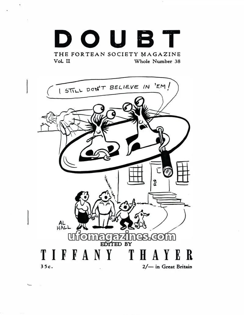 Cover of The Fortean Society issue Whole Number 38: DOUBT