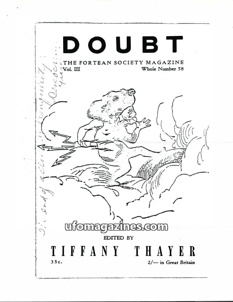 Cover of The Fortean Society issue Whole Number 58: DOUBT