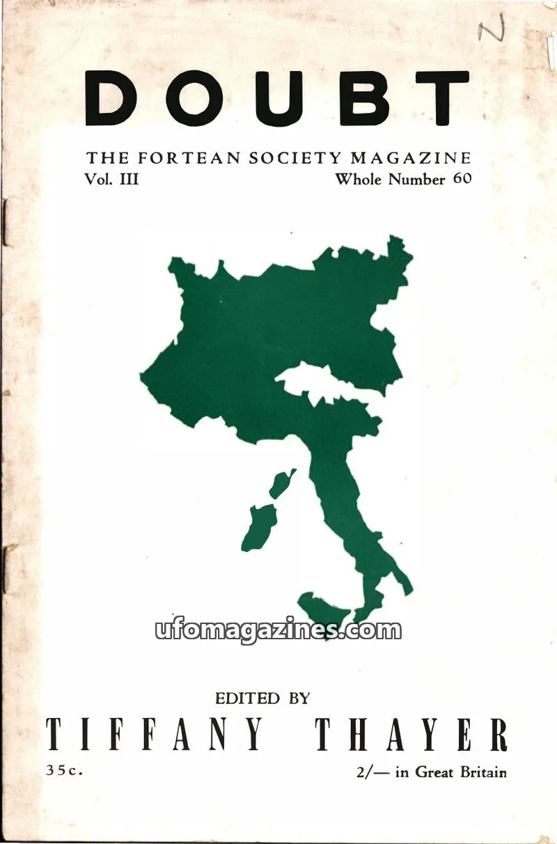Cover of The Fortean Society issue 60: DOUBT