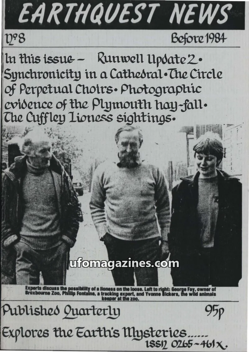 Cover of Earthquest News (Andrew Collins) issue nº8: EARTHQUEST NEWS