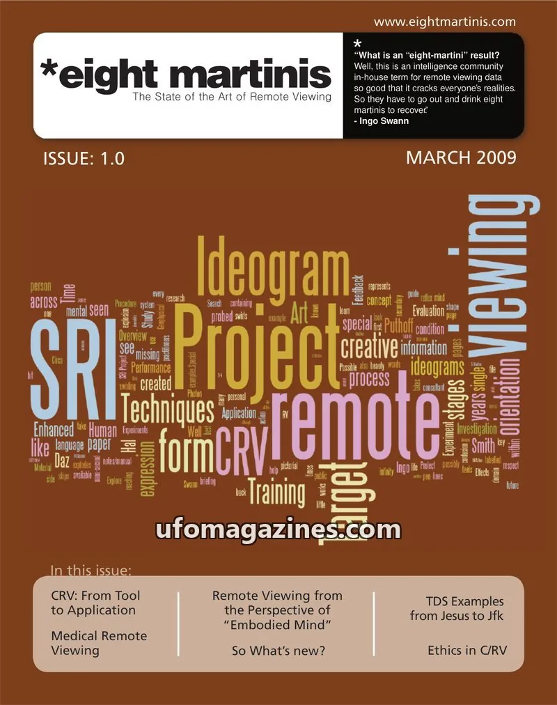 Cover of Eight Martinis (Daz Smith, remote viewing) issue 1.0: eight martinis