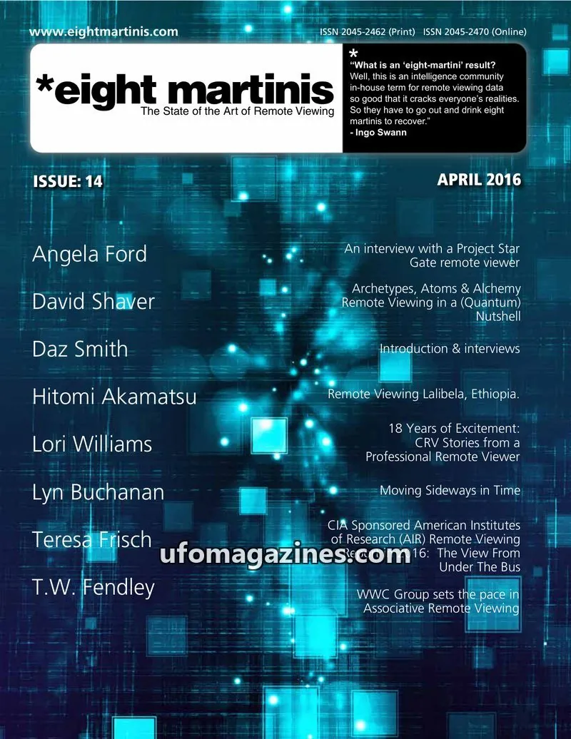 Cover of Eight Martinis (Daz Smith, remote viewing) issue 14: eight martinis