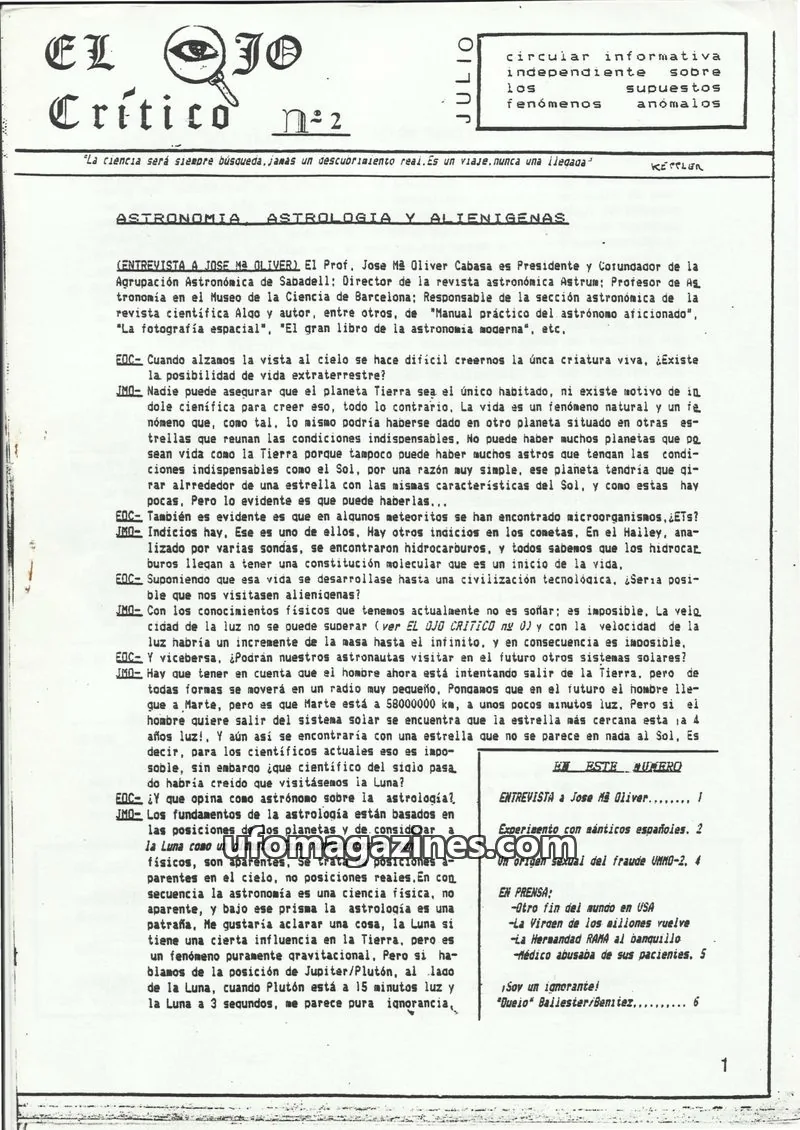 Cover of El Ojo Critico issue 2: EL OJO CRITICO