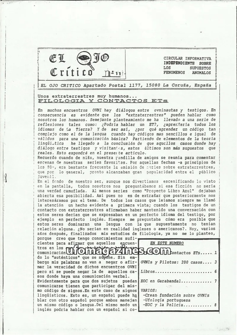 Cover of El Ojo Critico issue nen: EL OJO CRÍTICO