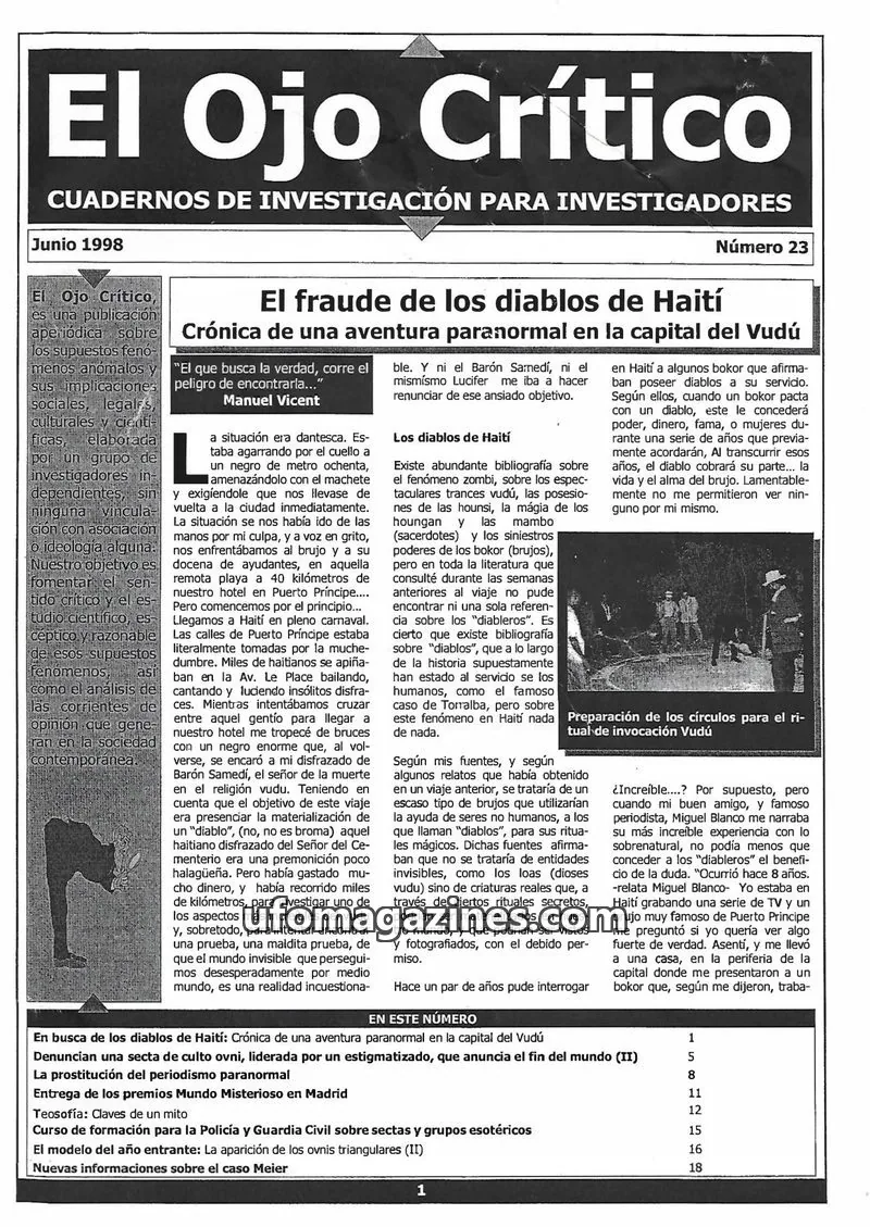 Cover of El Ojo Critico issue 23: El Ojo Crítico
