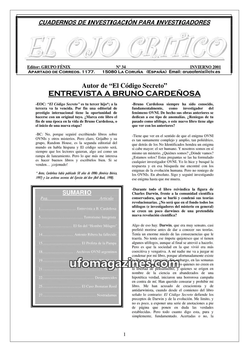 Cover of El Ojo Critico issue 34: EL OJO CRITICO