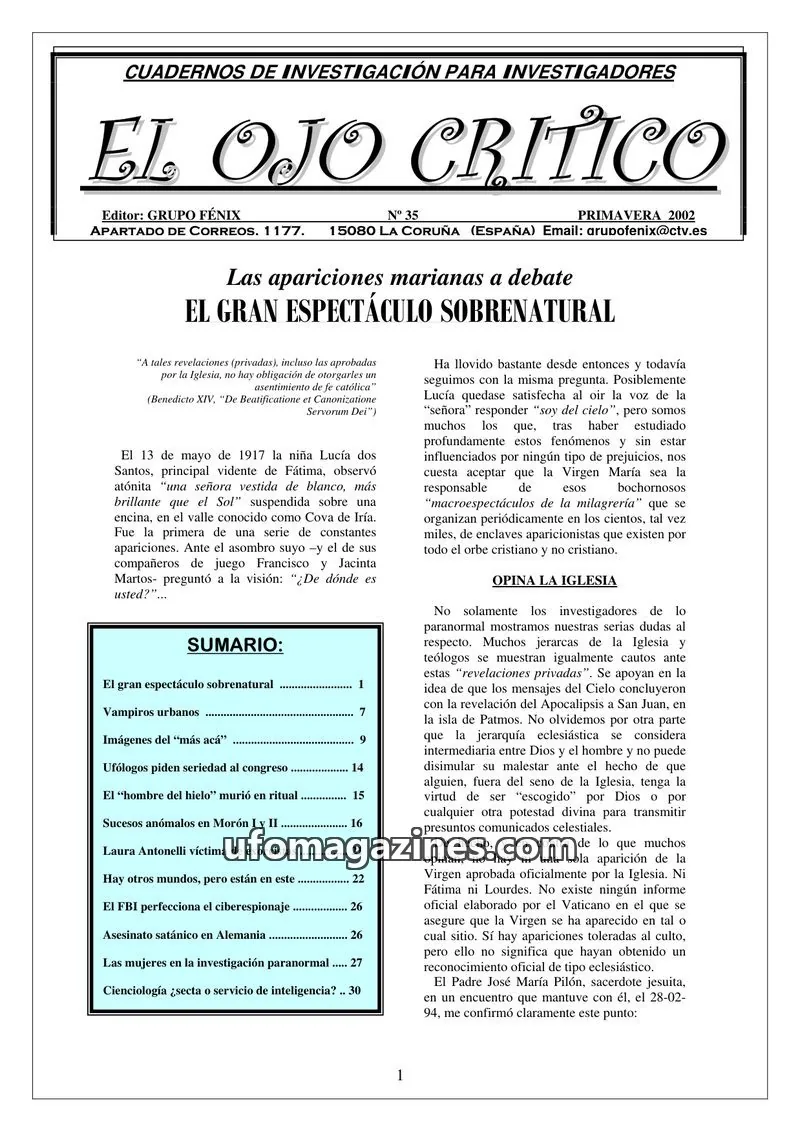 Cover of El Ojo Critico issue 35: EL OJO CRITICO