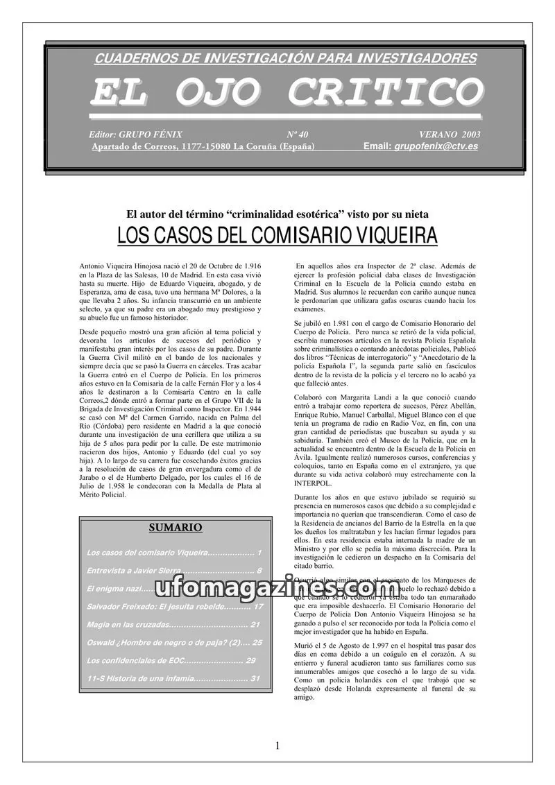 Cover of El Ojo Critico issue 40: EL OJO CRITICO