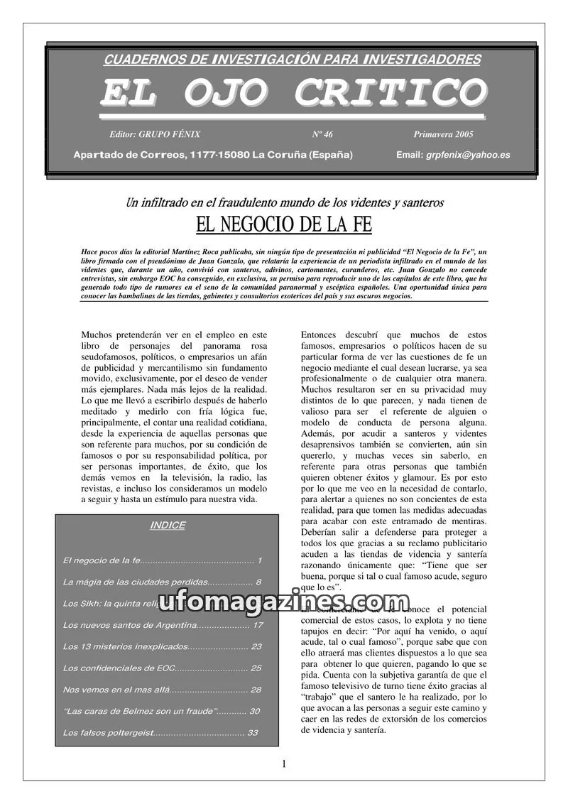 Cover of El Ojo Critico issue 46: EL OJO CRITICO