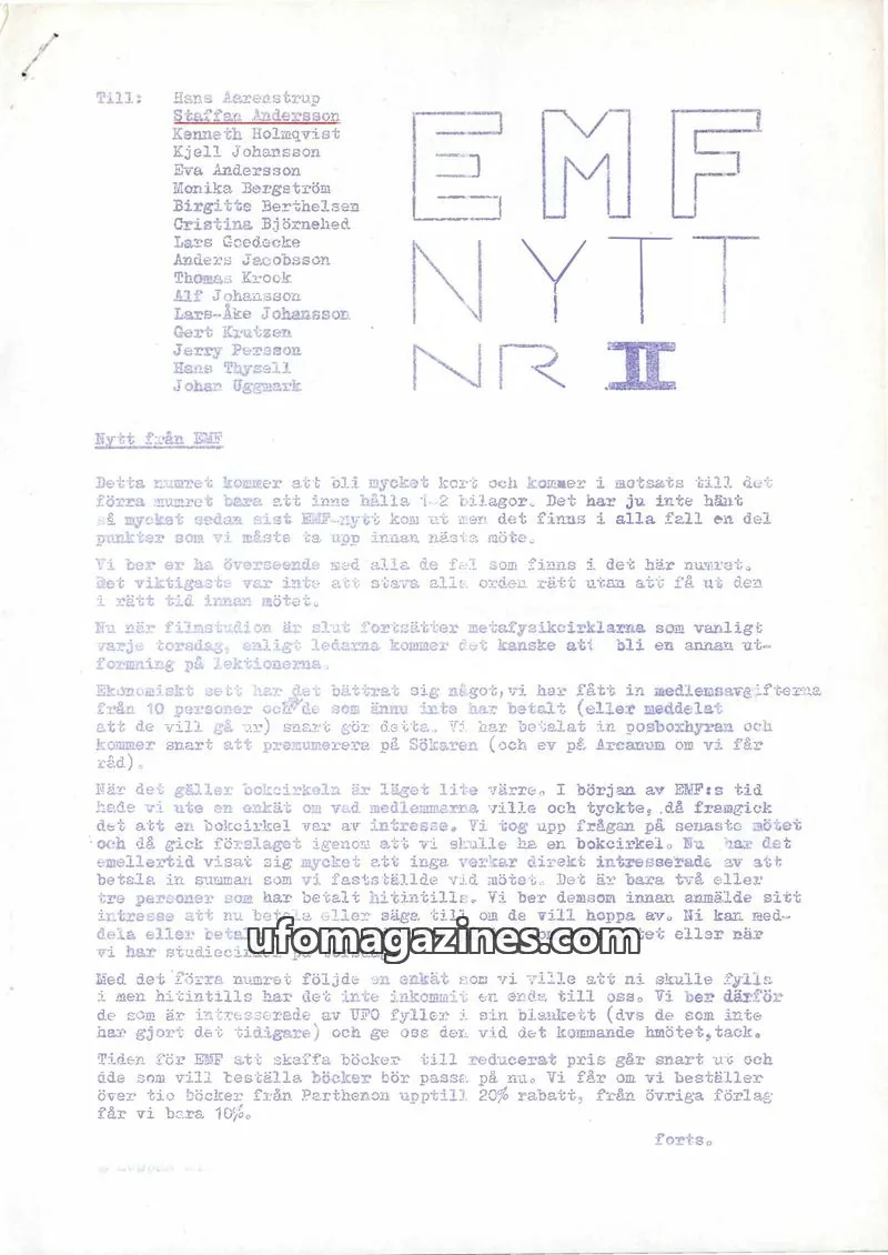 Cover of EMF Nytt issue NR II: EMF NYTT