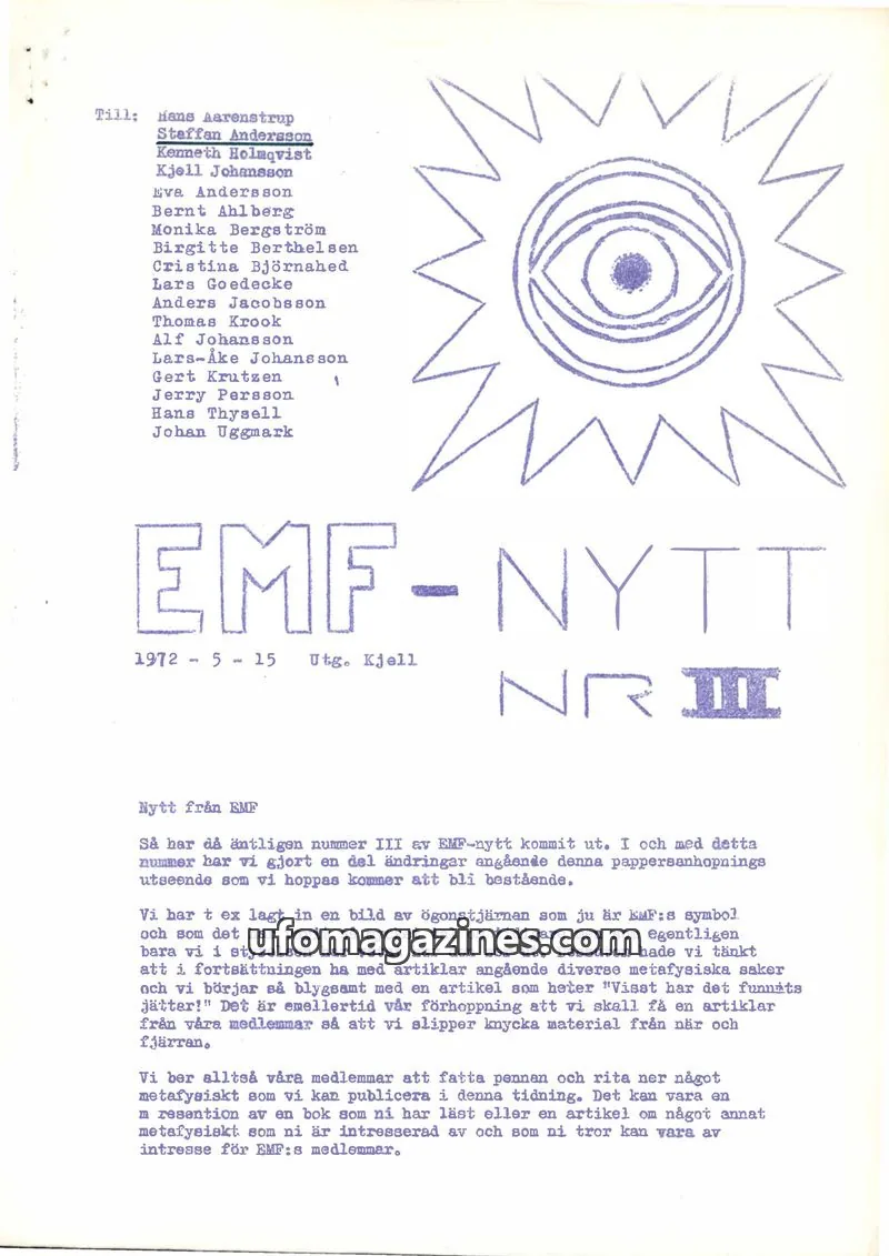 Cover of EMF issue NR III: EMF-NYTT