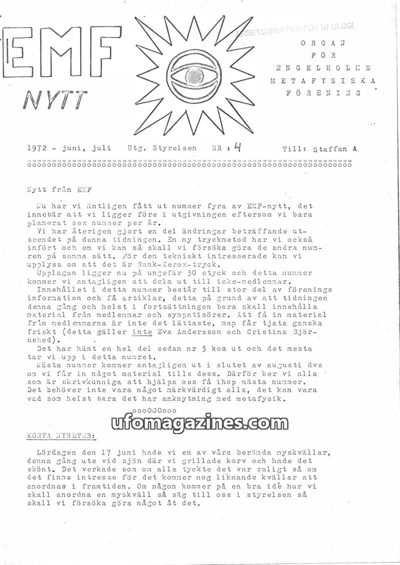 Cover of EMF Nytt issue 4: EMF NYTT