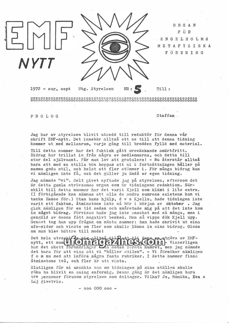 Cover of EMF Nytt issue 5: EMF NYTT
