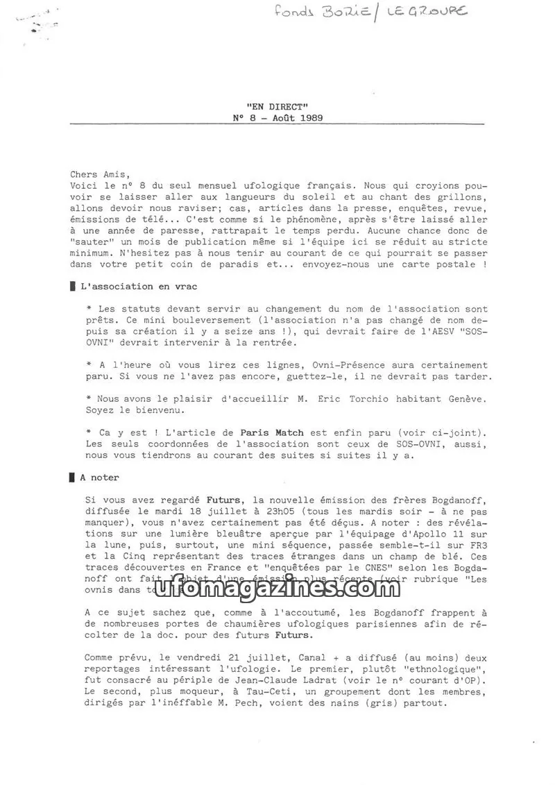 Cover of En Direct issue 8: EN DIRECT