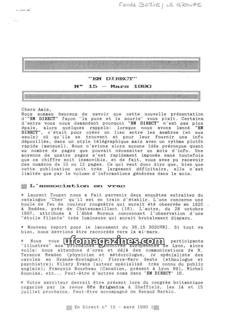 Cover of En Direct issue 15: EN DIRECT