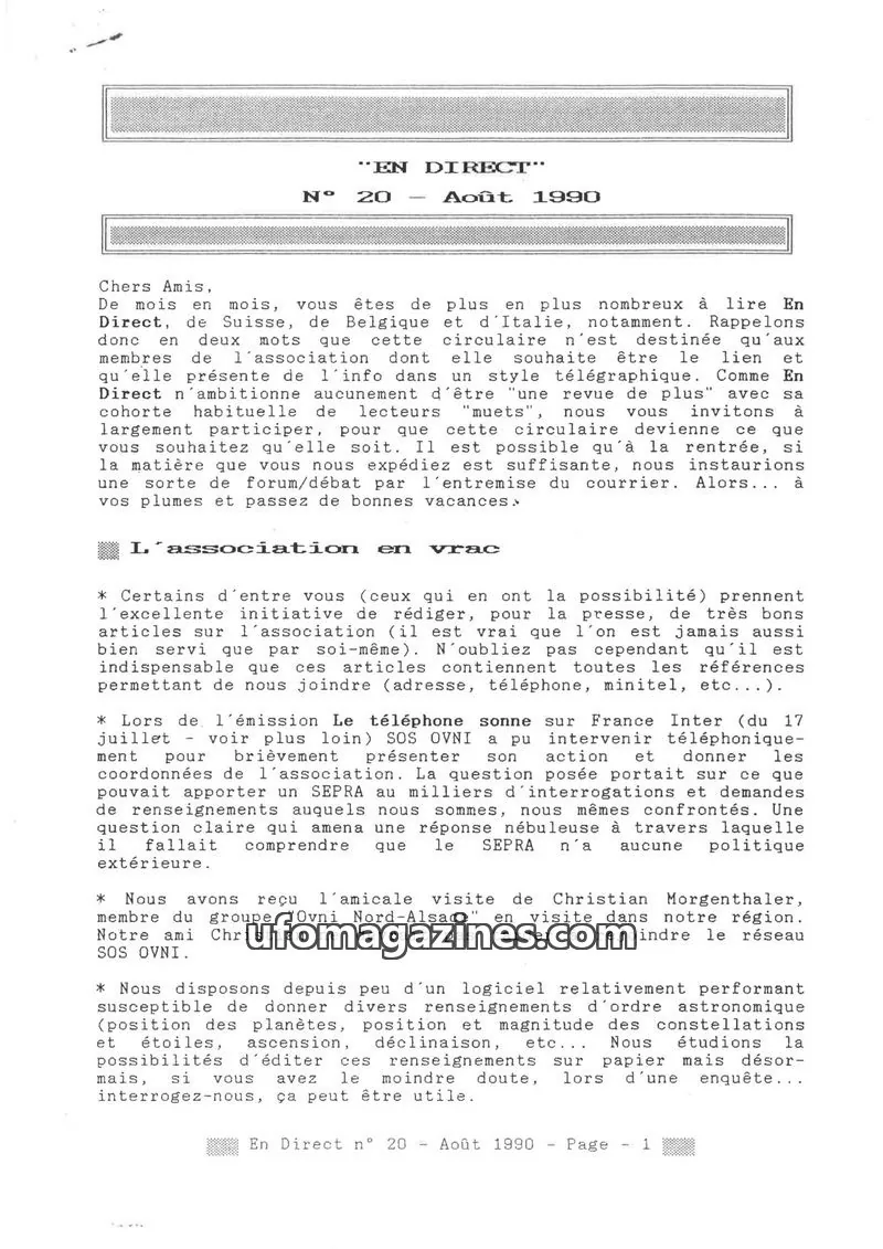 Cover of En Direct issue 20: EN DIRECT