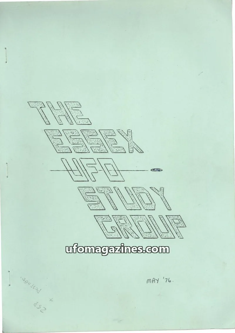 Cover of The Essex UFO Study Group issue MAY '76: THE ESSEX UFO STUDY GROUP