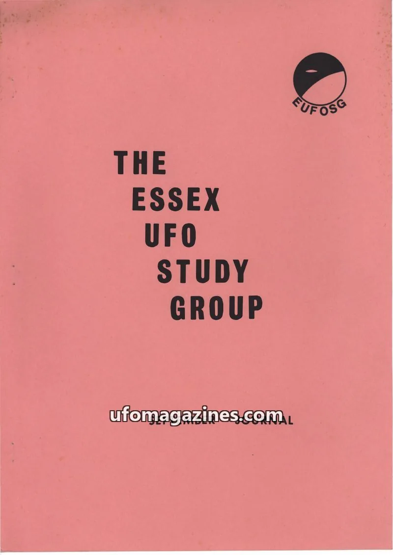 Cover of THE ESSEX U.F.O. STUDY GROUP issue SEPTEMBER: THE ESSEX UFO STUDY GROUP
