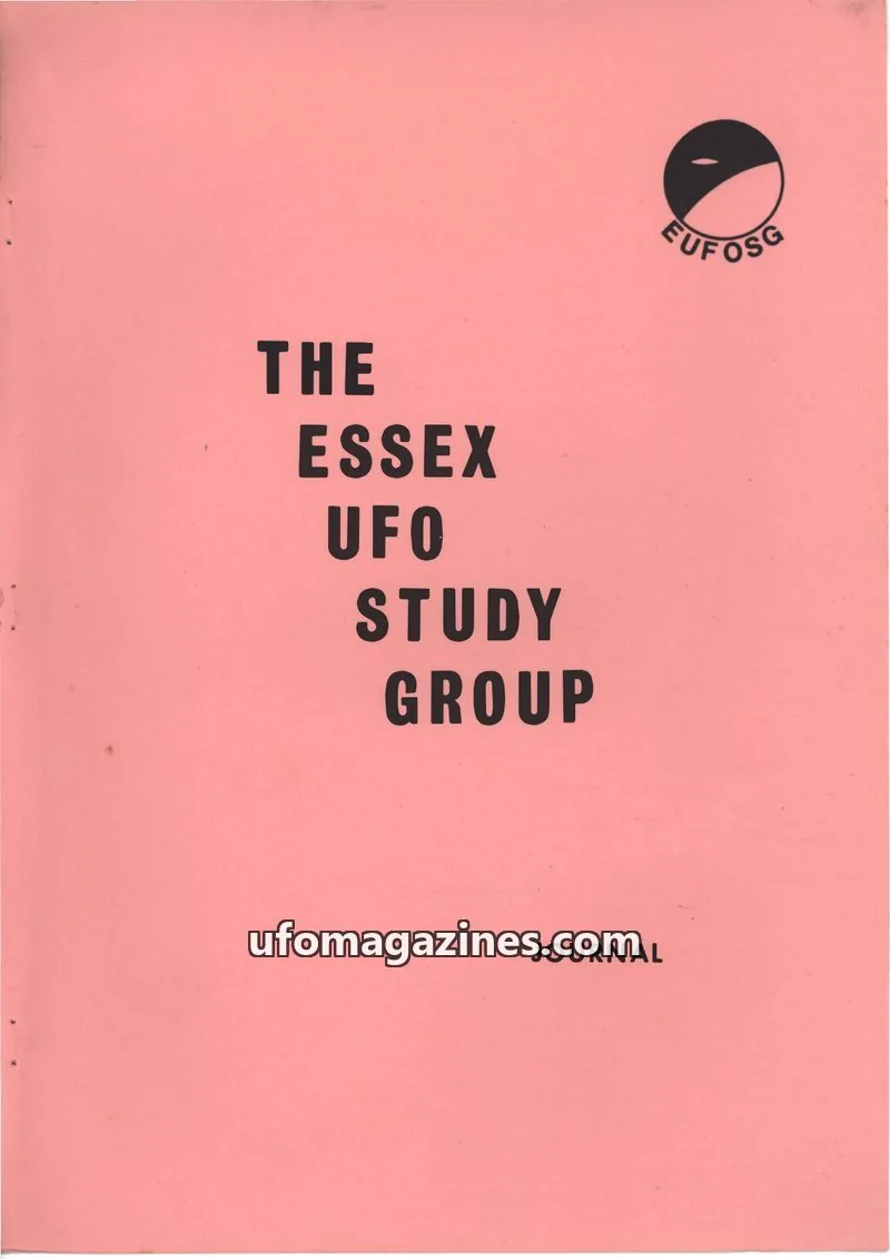 Cover of The Essex UFO Study Group issue November 1976: THE ESSEX UFO STUDY GROUP JOURNAL