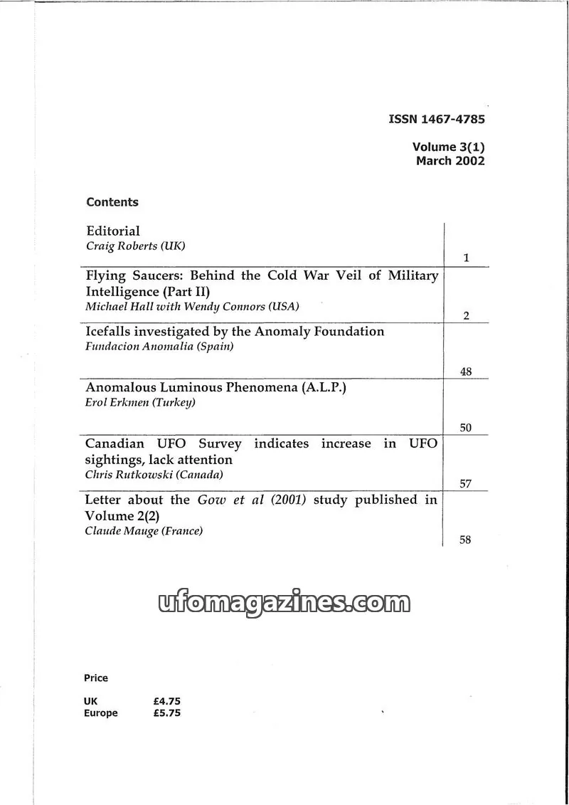 Cover of European Journal of UFO and Abduction Studies issue 3(1): European Journal of UFO and Abduction Studies