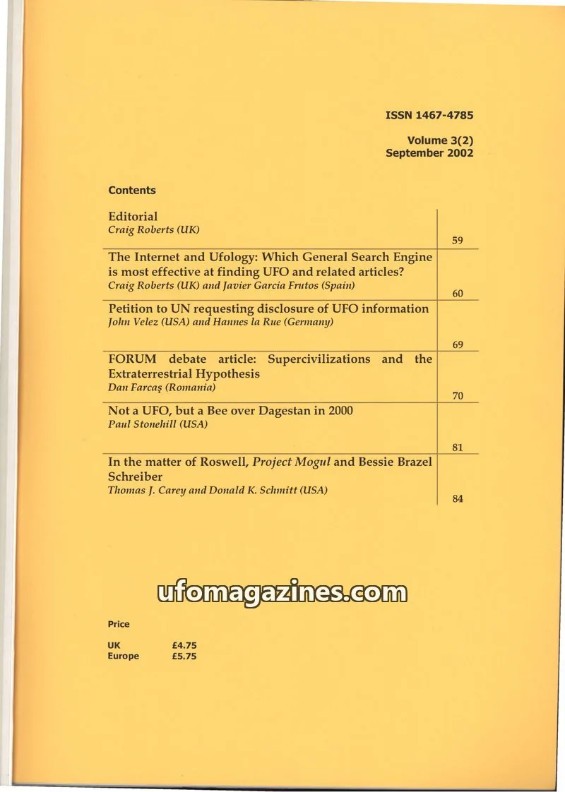 Cover of European Journal of UFO and Abduction Studies issue 3(2): European Journal of UFO and Abduction Studies