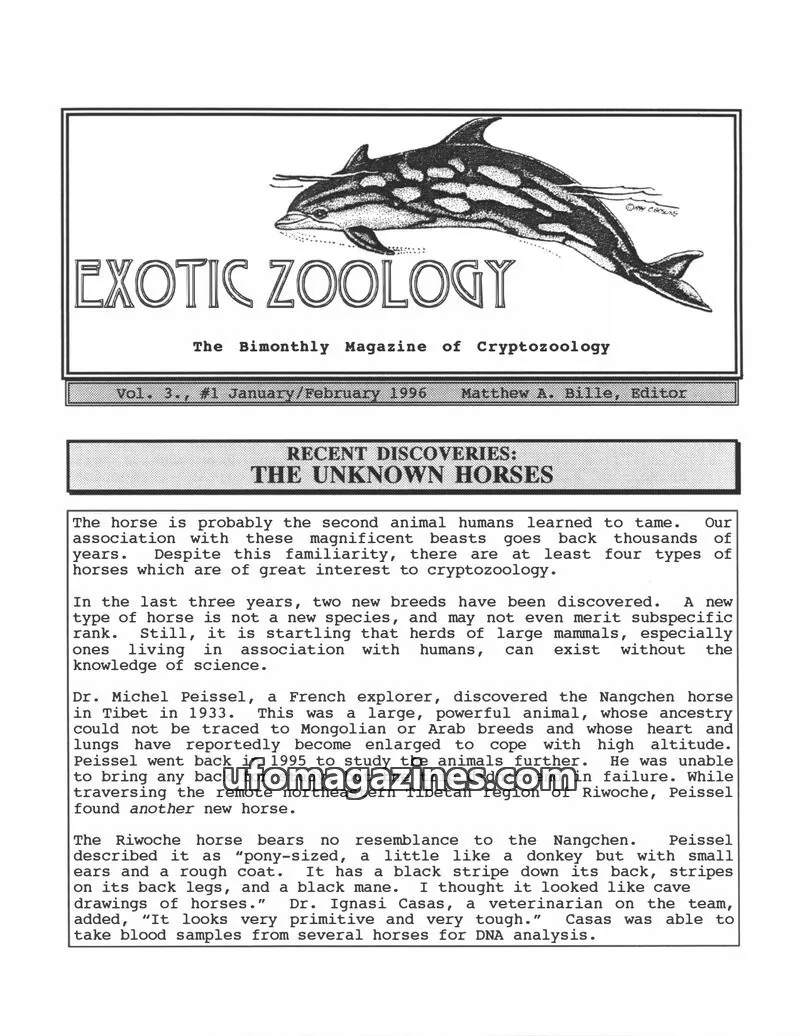 Cover of Exotic Zoology (Matt Bille) issue #1: EXOTIC ZOOLOGY