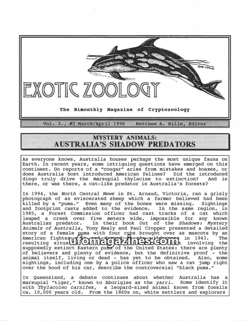Cover of Exotic Zoology (Matt Bille) issue #2: EXOTIC ZOOLOGY