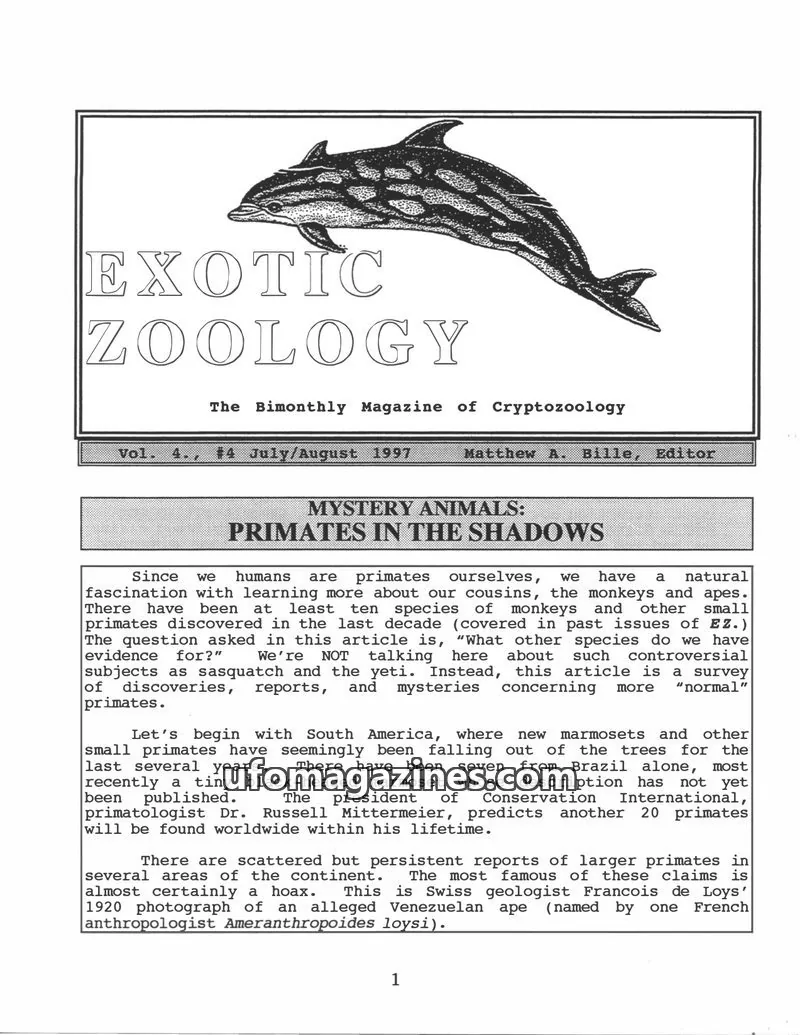 Cover of Exotic Zoology (Matt Bille) issue #4: EXOTIC ZOOLOGY