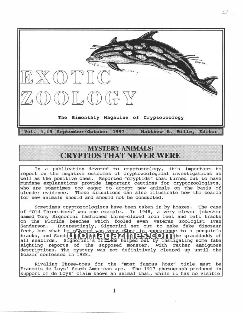 Cover of Exotic Zoology (Matt Bille) issue 4, #2/35: EXOTIC ZOOLOGY