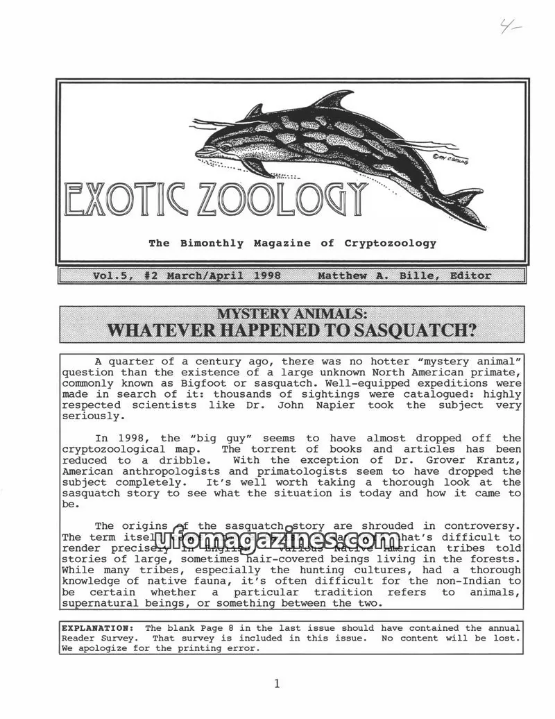 Cover of Exotic Zoology (Matt Bille) issue #2: EXOTIC ZOOLOGY
