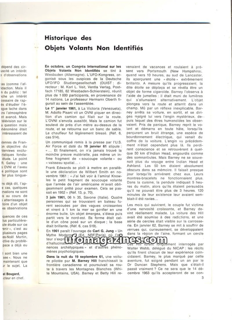 Cover of extracts issue 3: Historique des Objets Volants Non Identifiés