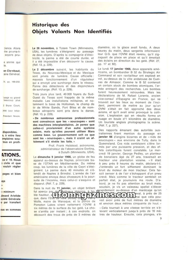 Cover of extracts issue 18: Historique des Objets Volants Non Identifiés