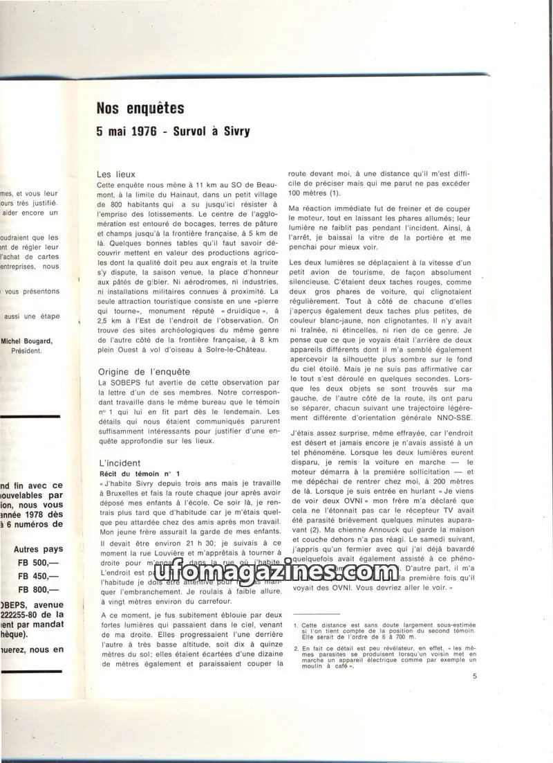 Cover of SOBEPS issue 5: Nos enquêtes