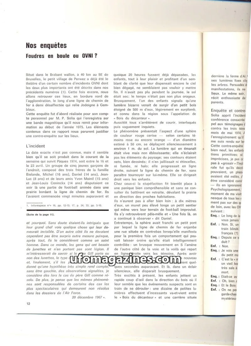Cover of extracts issue 12: Nos enquêtes