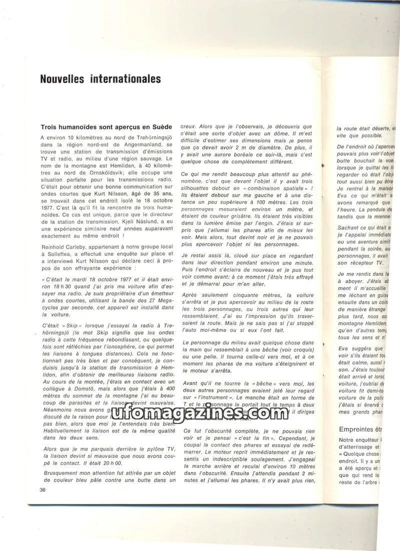 Cover of extracts issue 1/1978: Nouvelles internationales