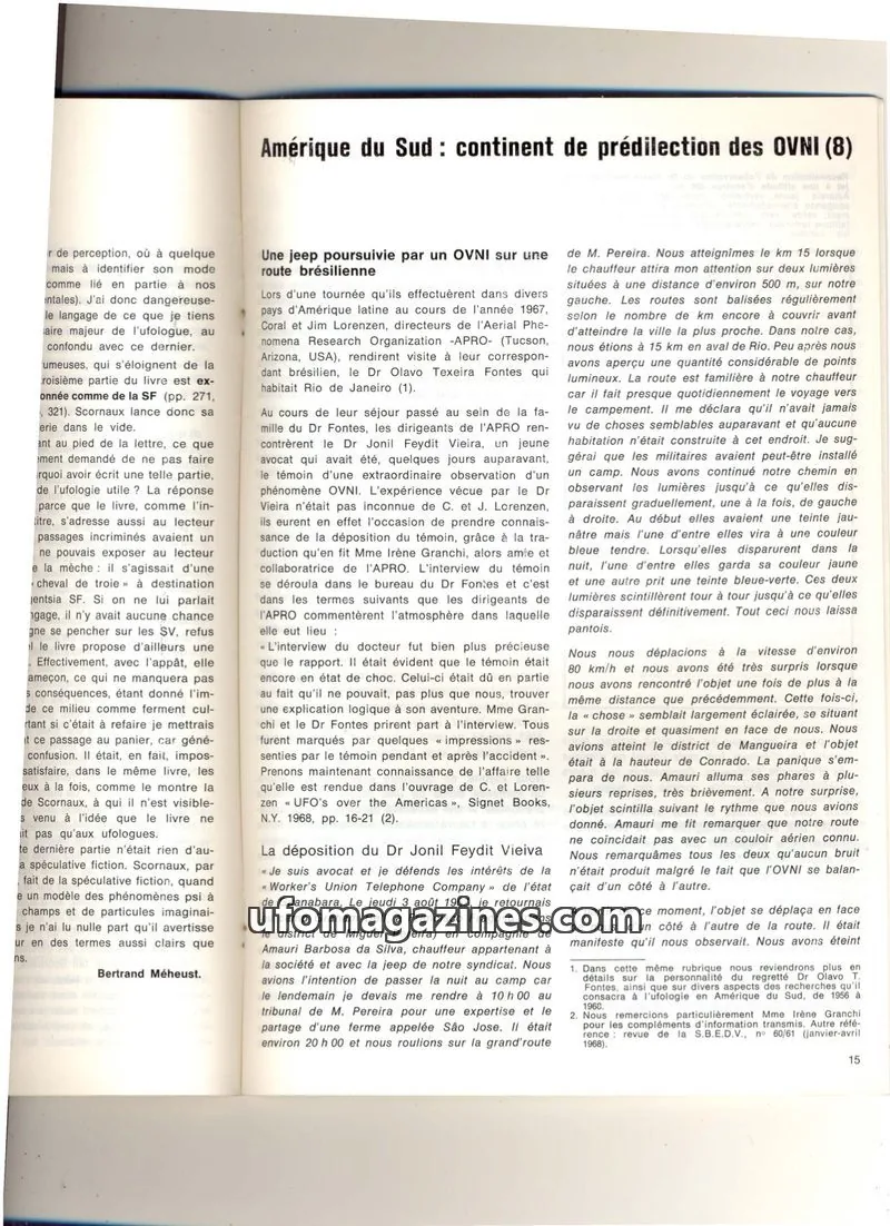 Cover of extracts issue 8: Amérique du Sud : continent de prédilection des OVNI