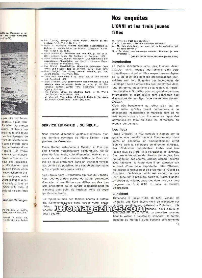 Cover of extracts issue 15: Nos enquêtes