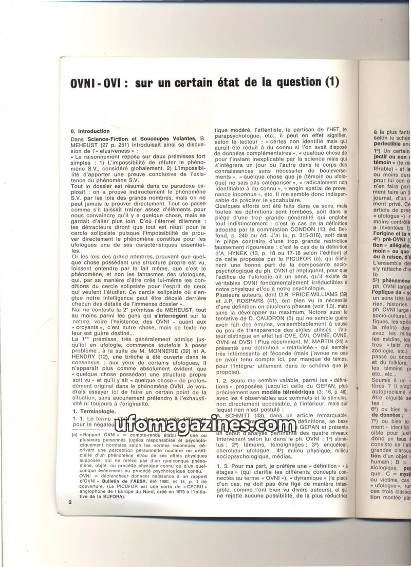Cover of extracts issue 1: OVNI-OVI: sur un certain état de la question (1)