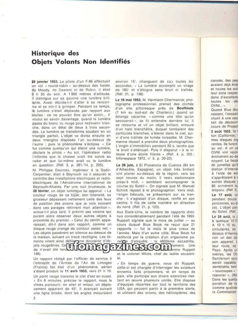 Cover of extracts issue 2: Historique des Objets Volants Non Identifiés