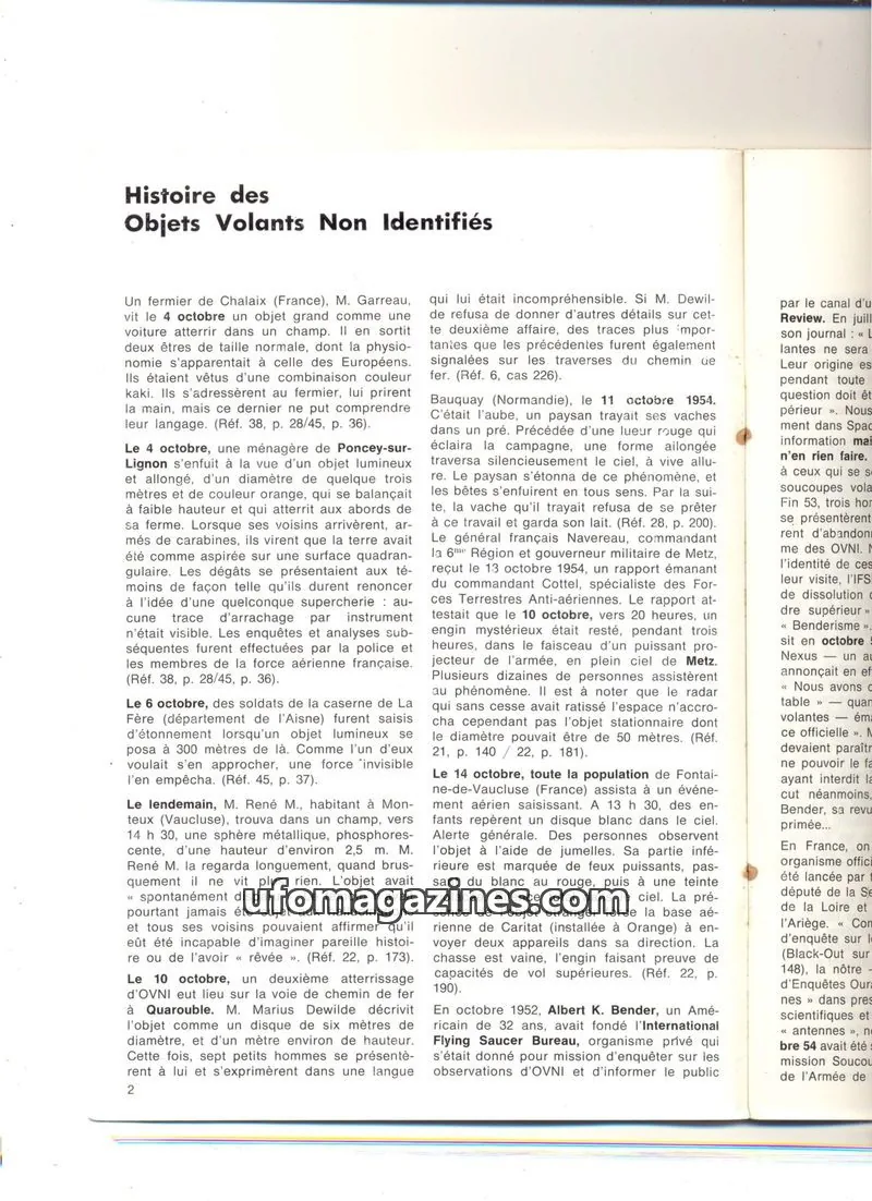 Cover of extracts issue 27: Histoire des Objets Volants Non Identifiés