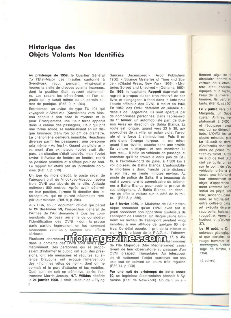 Cover of extracts issue 2: Historique des Objets Volants Non Identifiés