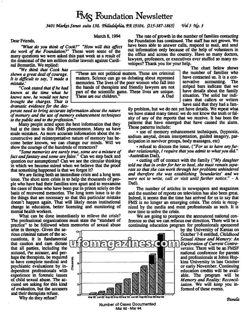Cover of FMS Foundation issue Vol 3 No.3: FMS Foundation Newsletter