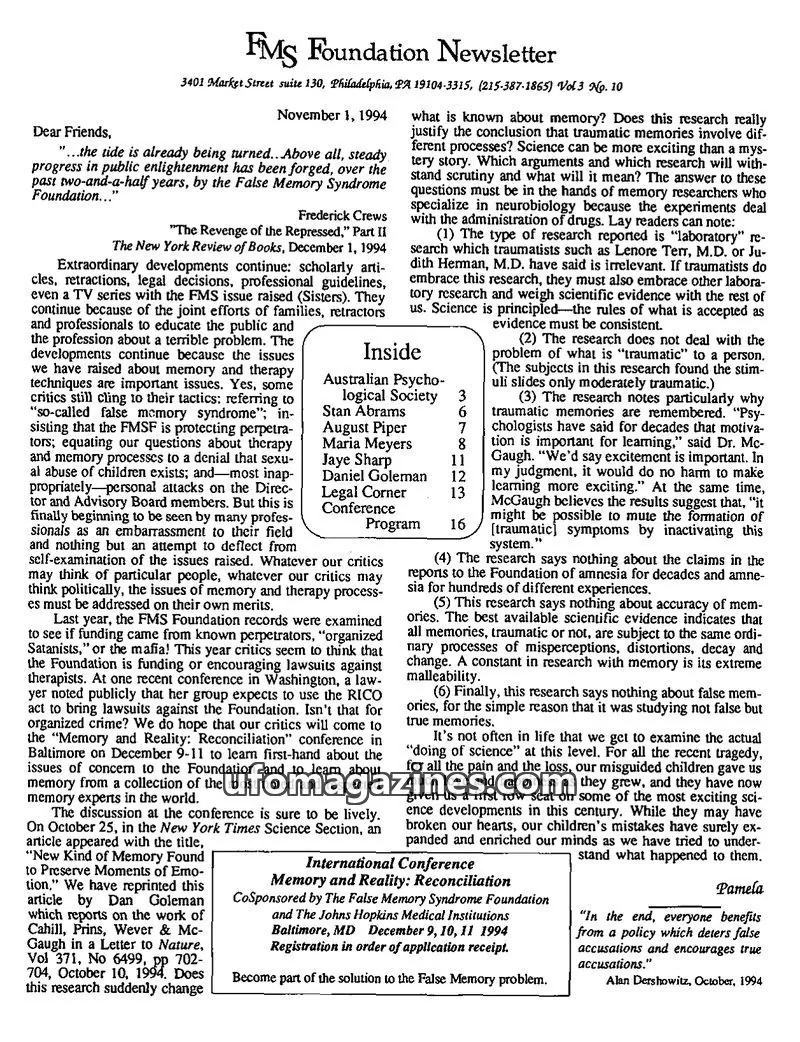 Cover of FMS Foundation issue Vol 3 No. 10: FMS Foundation Newsletter