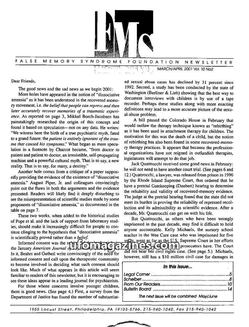 Cover of FMS Foundation issue Vol. 10 No2: FMS Foundation Newsletter