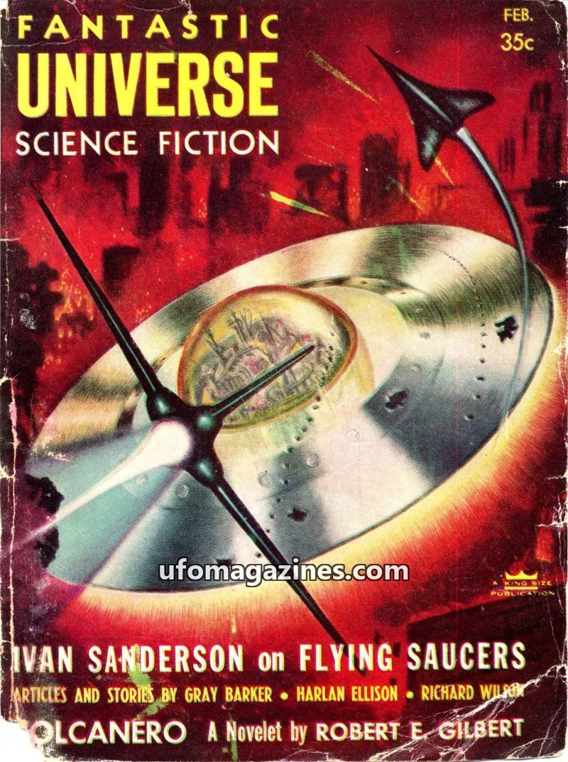 Cover of Fantastic Universe issue FEB.: FANTASTIC UNIVERSE SCIENCE FICTION