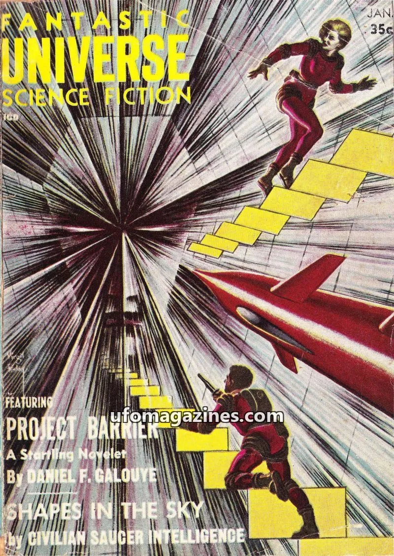 Cover of Columbia Publications issue JAN: FANTASTIC UNIVERSE SCIENCE FICTION
