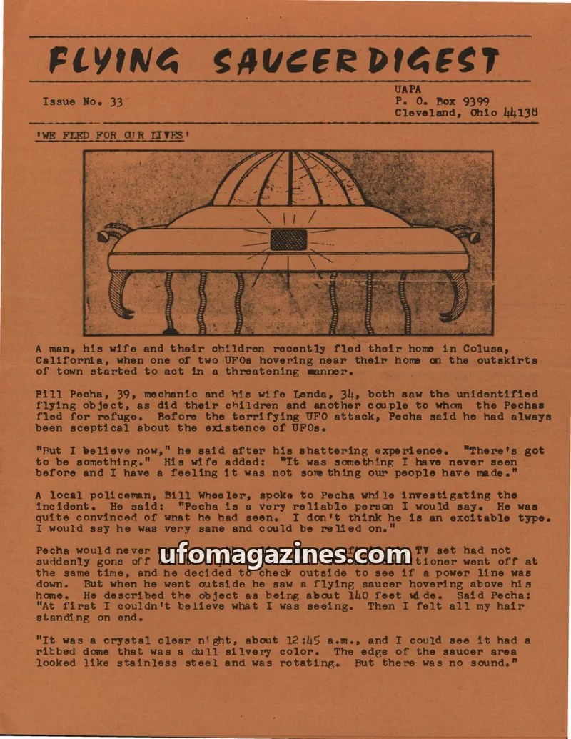 Cover of UAPA Publications issue 33: FLYING SAUCER DIGEST