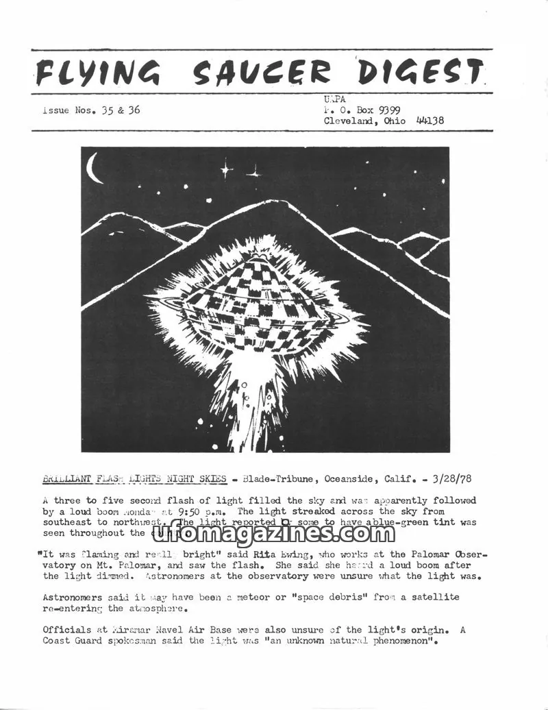 Cover of UAPA Publications issue Nos. 35 & 36: FLYING SAUCER DIGEST