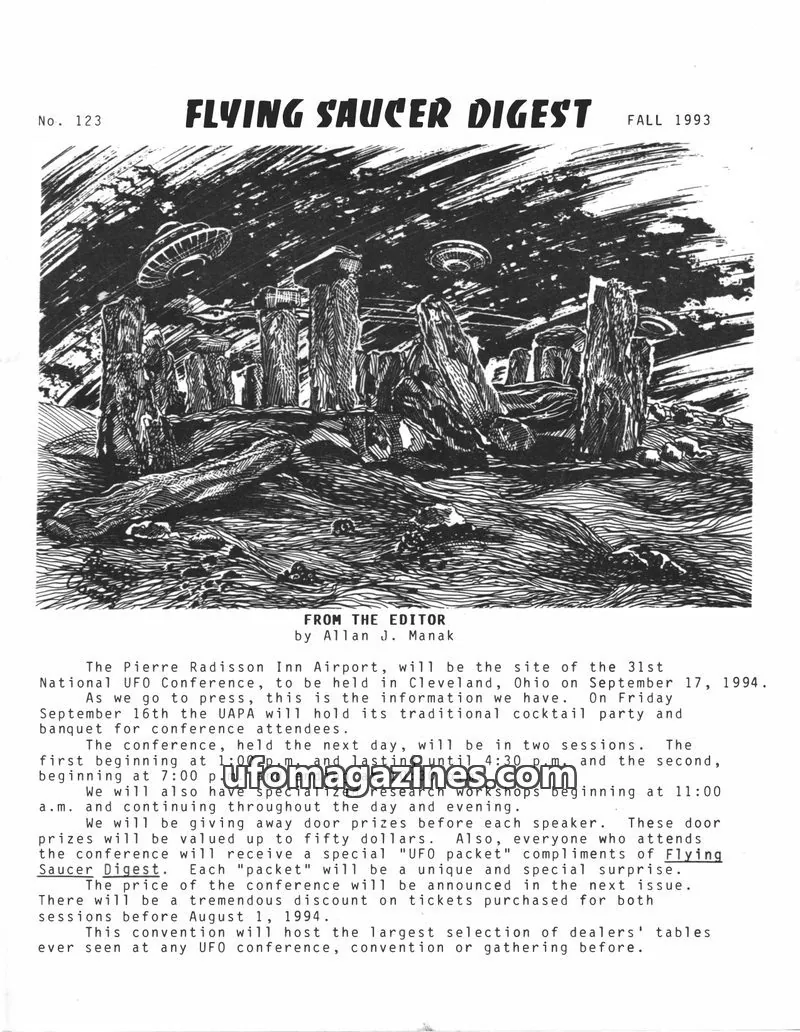 Cover of United Aerial Phenomena Agency (UAPA) issue 123: FLYING SAUCER DIGEST
